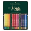 60 color polychrome colored pencils in a metal box