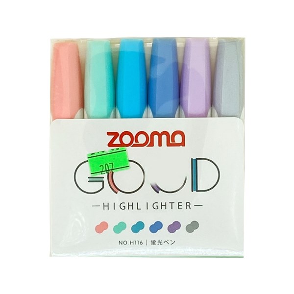 Zooma pastel 6 number highlighter design 2