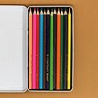 12 color zaria colored pencils metal box