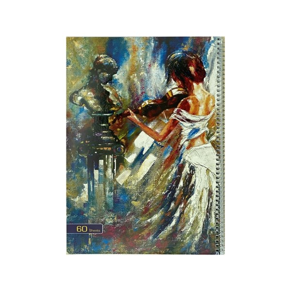 Notebook of 60 sheets of soft cover with a design of a girl with a violin