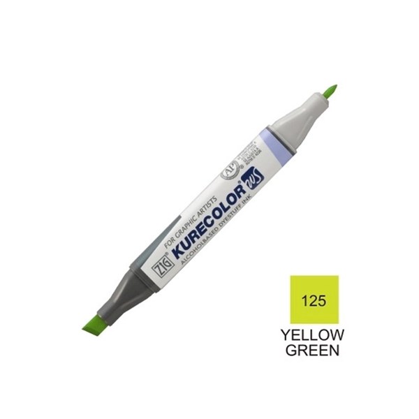 Qocolor double-headed design marker YELLOW GREEN 125
