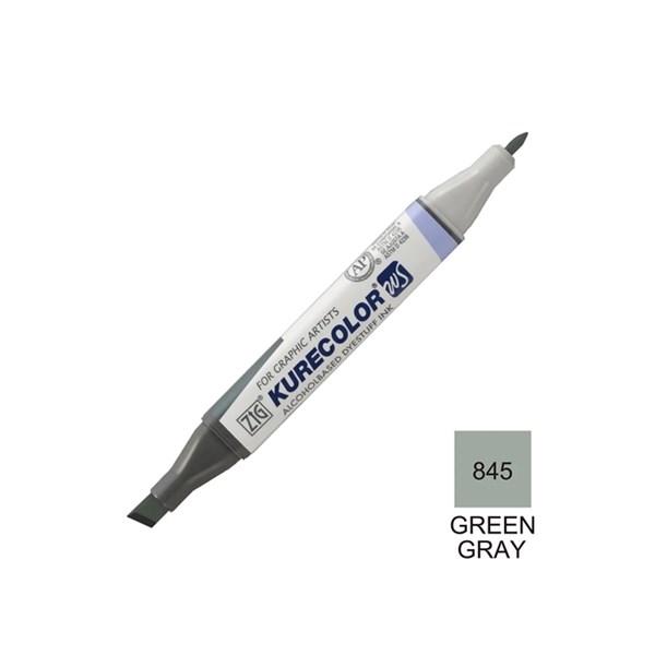 Qocolor double-headed design marker GREEN GRAY 845