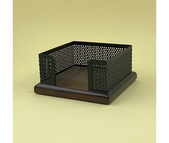 Abundant wood and metal note holder