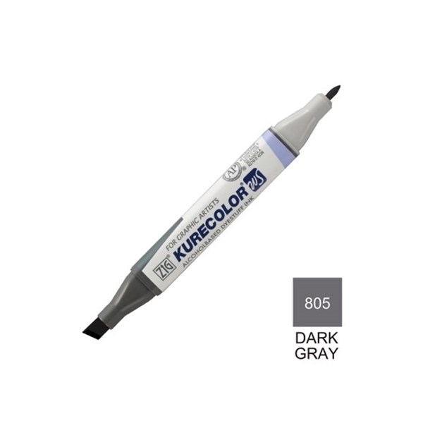 Qocolor design marker (double ended) DARK GRAY 805