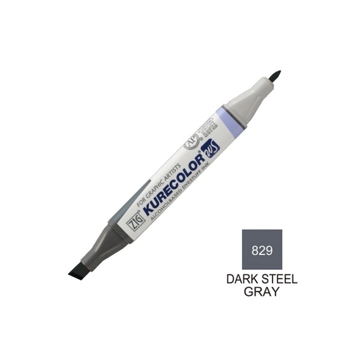 ماژیک طراحی کیوکالر دو سر DARK STEEL GRAY 829