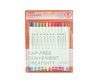 12-color CLICKART light color zebra marker