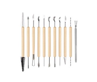 Sculpting tools with brushes (11 pieces)