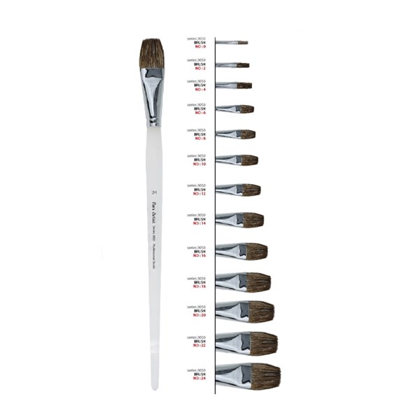 Professional flat brush (black pen, oil paint) Pars Artist code 3050