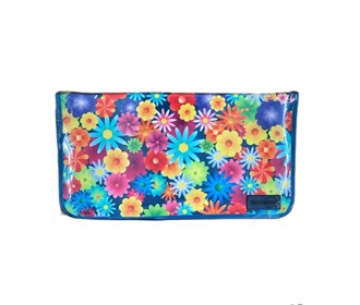 Fabric pencil case with 3 shades of floral design