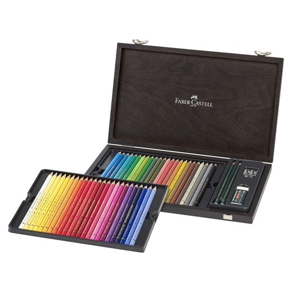 Fabercastel polychrome colored pencils, wooden box (48 colors + 4 pieces)