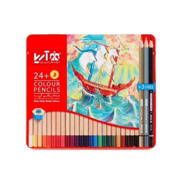 24+3 colored pencils in Aria metal box, model 3022