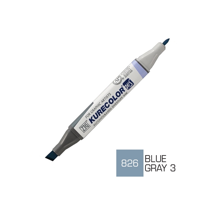 ماژیک طراحی کیوکالر دو سر BLUE GRAY 3 (826)