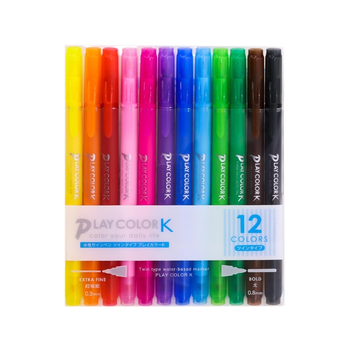 ماژیک تومبو 12 رنگ دوسر مدل ماژیک دو سر tombow 