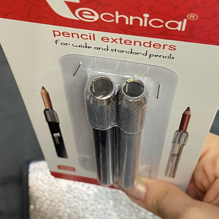 Technical twin pencil holder with metal body