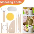 Rimano pottery and sculpting tool set of 8 pieces