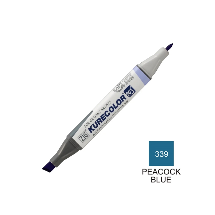 ماژیک طراحی کیوکالر دو سر PEACOCK BLUE 339