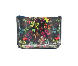 Fabric pencil case with 48 colors and a black butterfly design